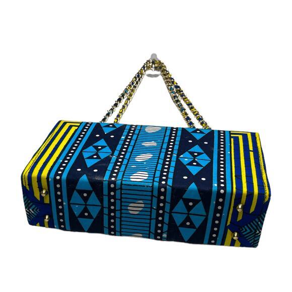 Mak Nisy Nigeria Womens Chain Crossbody Shoulder Bag Multi Velvet Lining - Picture 3 of 10